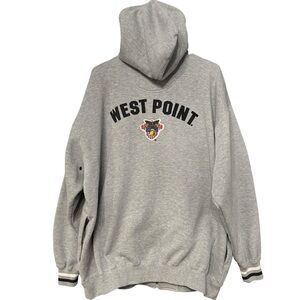 Lee Sport West Point Gray Zip Hoodie XL Embroidered Crest